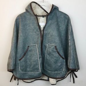 Rain Poncho w/ waxed Jeans material